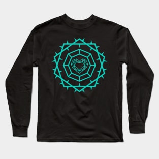 The love of God is inside a diamond, bordered with a crown of thorns Long Sleeve T-Shirt